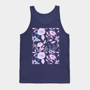 Soft Purple floral pattern Tank Top